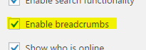 Breadcrumbs option