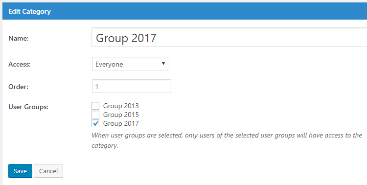 Set user group