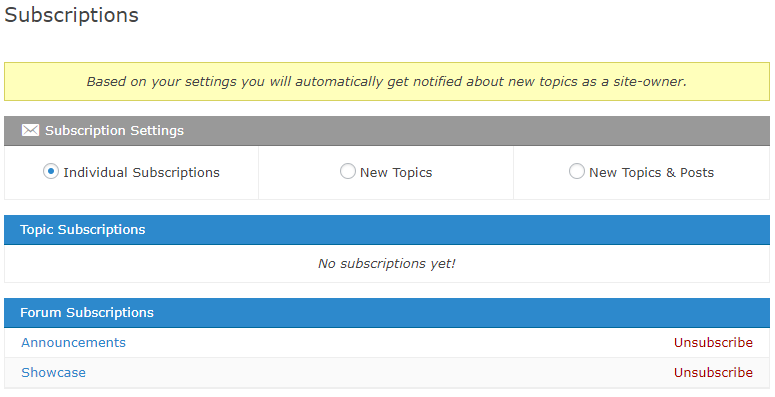 Improved Subscription Management